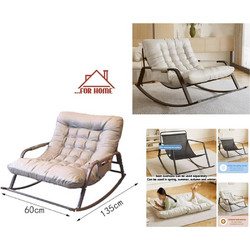 For Home Πολυθρόνα Κήπου Κουνιστή Μεταλλική Μαύρη 170014