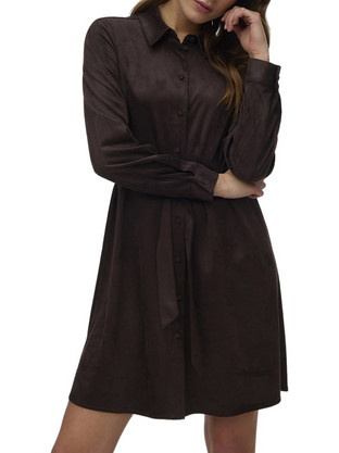 Vero Moda Mini Καθημερινό Φόρεμα Σεμιζιέ Σοκολατί 10351761