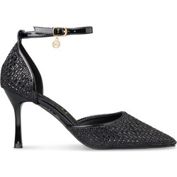 Envie Shoes Γόβες με Λεπτό Ψηλό Τακούνι Λουράκι & Στρας Μαύρες E31-24131-34