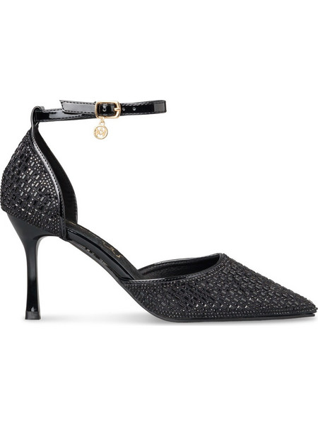 Envie Shoes Γόβες με Λεπτό Ψηλό Τακούνι Λουράκι & Στρας Μαύρες E31-24131-34