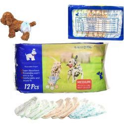 Pet Soft Πάνες Βρακάκια για Θηλυκό Σκύλο με Αυτοκόλλητα Medium 6-11kg 30-50cm 12τμχ