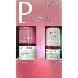 Panthenol Extra Euphoria Musk Shower Gel 500ml + Body Milk 300ml