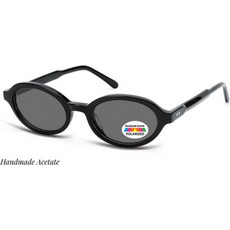 Sunoptic AC373-SS Γυαλιά Ηλίου Οβάλ Κοκάλινα Μαύρα με Μαύρο Φακό