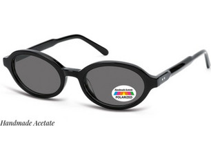Sunoptic AC373-SS Γυαλιά Ηλίου Οβάλ Κοκάλινα Μαύρα με Μαύρο Φακό
