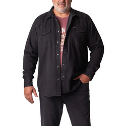 Wrangler Ανδρικό Πουκάμισο Βαμβακερό Μακρυμάνικο Κανονική Γραμμή Overshirt Μαύρο 11238427