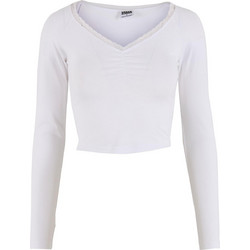 Urban Classics Γυναικείο Χειμερινό Crop Top Βαμβακερό Λευκό TB7729-00220