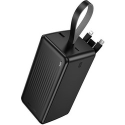 Borofone BJ79C Power Bank 50000mAh με Ενσωματωμένα Καλώδια USB-C Lightning & micro USB Black