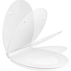 Elvit 0230 Καπάκι Λεκάνης Οβάλ από Βακελίτη Slim Soft Close Λευκό 44x36.5cm 0230-ELVIT