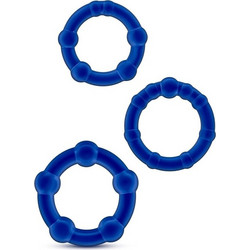STD Rock Rings Σετ Ελαστικά Δαχτυλίδια Όρχεων Σιλικόνης Μπλε 3τμχ