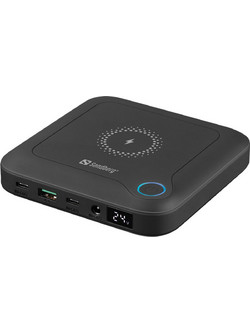 Sandberg 421-46 Wireless Power Bank 25000mAh 15W με Θύρα USB-A & Θύρα USB-C Power Delivery Black