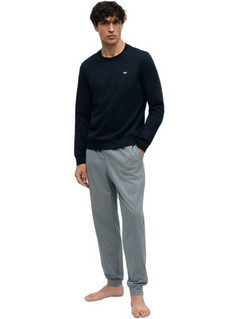 Emporio Armani Χειμωνιάτικες Ανδρικές Πιτζάμες Βαμβακερές Καρό Navy Μπλε EM003782AF25040