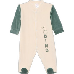 Pretty Baby Dino Φορμάκι Μακρυμάνικo για Αγόρι Βελουτέ Μπεζ Χακί 33301-1-704