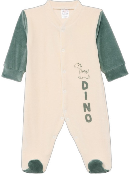 Pretty Baby Dino Φορμάκι Μακρυμάνικo για Αγόρι Βελουτέ Μπεζ Χακί 33301-1-704