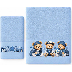 Astron Baby Bear Boy Σετ Παιδικές Πετσέτες 2τμχ 500gr/m²