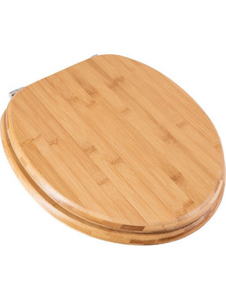 Estia Essentials Καπάκι Λεκάνης Οβάλ Μπαμπού Καφέ 43x35cm 02-13059