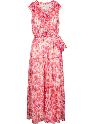 DKNY Midi Καλοκαιρινό Φόρεμα για Γάμο / Βάπτιση Φούξια DD6G3S43-HPM