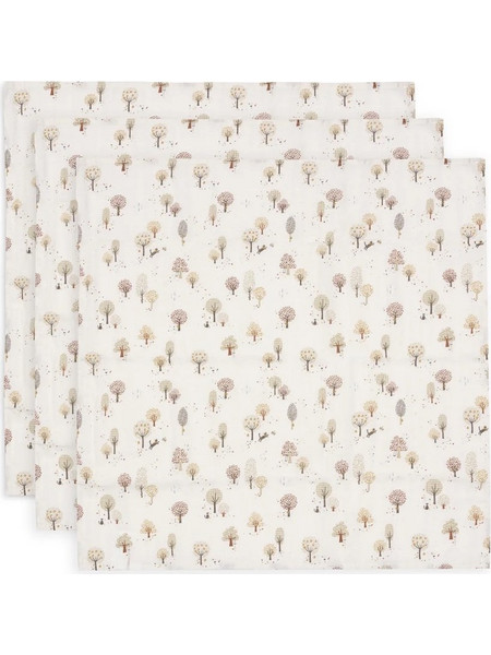 Jollein Tiny Park Πάνες Αγκαλιάς από Μουσελίνα Μπεζ 70x70cm 3τμχ 535-851-68102