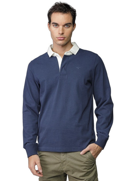 Devergo Ανδρική Μπλούζα Polo Μακρυμάνικη Navy Μπλε 4010