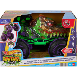 Mattel Hot Wheels Monster Trucks Wreckin Wolf Τηλεκατευθυνόμενο Αυτοκίνητο 1:15 JMM77