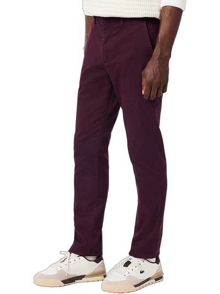 Lacoste Ανδρικό Παντελόνι Chino Ελαστικό Slim Εφαρμογή Μπορντό HH1965-3KE