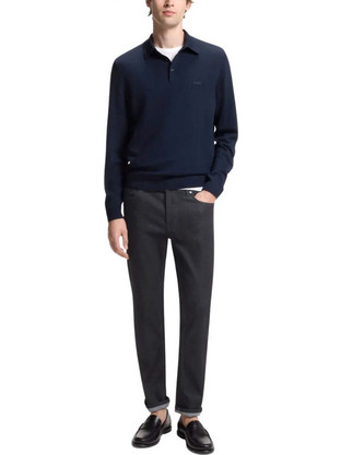 Hugo Boss P-Delaware Ανδρικό Τζιν Παντελόνι Slim Εφαρμογή Navy Μπλε 50571295-405