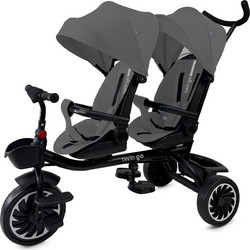 Chipolino Twin Go Τρίκυκλο Ποδήλατο με Σκίαστρο & Χειρολαβή για 2+ Ετών Ανθρακί