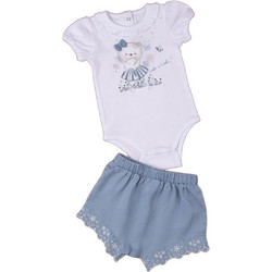 Prenatal Βρεφικό Σετ για Κορίτσι Καλοκαιρινό Λευκό Γαλάζιο 689758