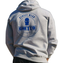 Ghetto Streetwear Ανδρική Ζακέτα Φούτερ με Κουκούλα και Φερμουάρ Γκρι