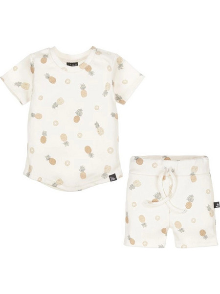 Babystyling Sweet Pineapples Βρεφικό Σετ για Αγόρι Καλοκαιρινό Μπεζ Κίτρινο 10001092