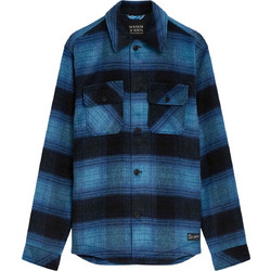 Scotch & Soda Ανδρικό Πουκάμισο Καρό Μακρυμάνικο Overshirt Μπλε 183644-401
