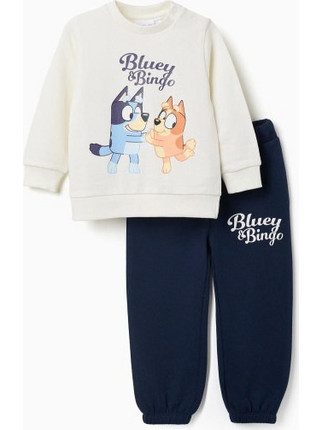 Zippy Bluey Βρεφικό Σετ Φόρμας για Αγόρι Χειμωνιάτικο Μπεζ Navy Μπλε 31081486006