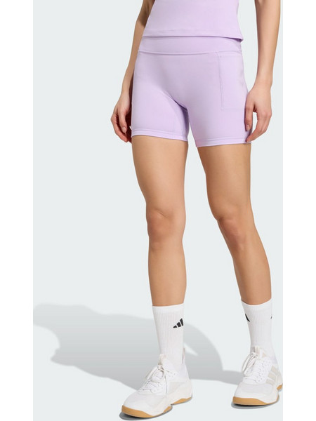 Adidas 3 Stripes Studio All Me Γυναικείο Κολάν Σορτς Ψηλόμεσο Λιλά KX3143