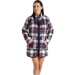 Rachel Γυναικεία Ρόμπα Χειμωνιάτικη Fleece Μαύρη Κόκκινη 13760