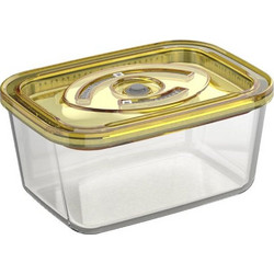 Crown Δοχείο Φαγητού Θερμός Γυάλινο 1.5lt Διαφανές Κίτρινο