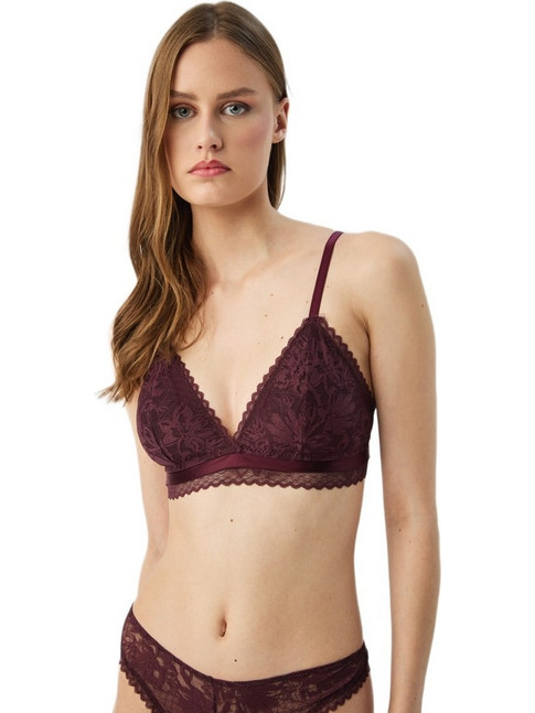 Minerva Bralette με Ελαφριά Ενίσχυση χωρίς Μπανέλα Μπορντό 90-8458B-456