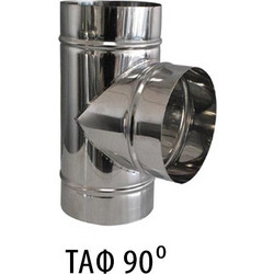 Ανοξείδωτο ΤΑΦ μονού τοιχώματος - Διατομή O160 - 90 μοίρες. Ανοξείδωτο αντιμαγνητικό χάλυβα (INOX) πάχους 0,40mm