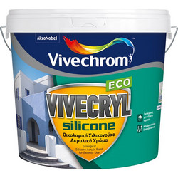 Vivechrom Vivecryl Silicone Eco Οικολογικό Μονωτικό Σιλικονούχο Χρώμα Εξωτερικού Χώρου Λευκό 10lt