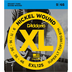 D'Addario EXL125 Σετ 6 Χορδές Ηλεκτρικής Κιθάρας Nickel Plated Steel 9-46" Mixed Tension