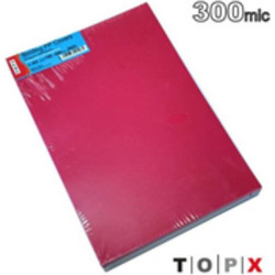 ΕΞΩΦΥΛΛΑ ΒΙΒΛΙΟΔΕΣΙΑΣ TOPX ΠΛΑΣΤΙΚΑ 300mic (100 τμχ) ΚΟΚΚΙΝΑ