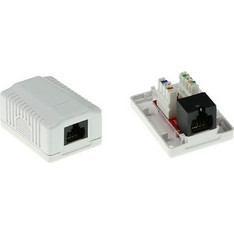 Πρίζα Intronics FA6003 αυτοκόλλητη επιτοίχια 1xRJ45 UTP Cat6 FA6003