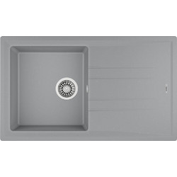 Teka Stone 50 B-TG 1B 1C Ένθετος Νεροχύτης Γρανίτη Αντιστρεφόμενος Metallic Grey 86x50cm