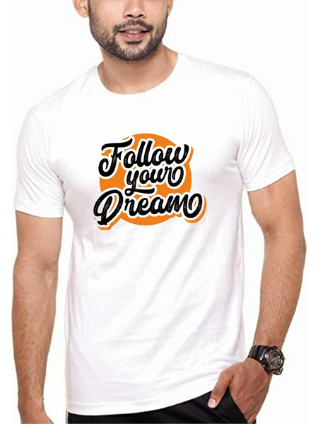T-shirt Follow Your Dream πορτοκαλί