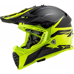 LS2 MX437 Fast Evo Roar Matt Black/H-V Yellow Κράνος Μηχανής Motocross 1150gr