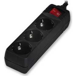 Sonora Πολύπριζο 3 θέσεων (Schuko) με διακόπτη - 3x Schuko - Black