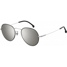 Carrera 216G/S 84J/T4 Ανδρικά Γυαλιά Ηλίου Στρογγυλά Μεταλλικά Ασημί με Μαύρο Polarized Φακό