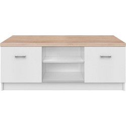 Έπιπλο TV 120x42x46εκ Λευκό-Sonoma Με Δύο Ντουλάπια AlphaB2B
