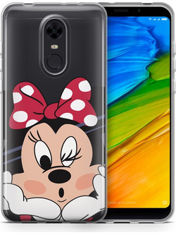 Θήκη Xiaomi Redmi 5 Plus Clear TPU - Minnie Glass Strike