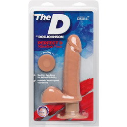Doc Johnson The Pefect D with Suction Cup 7" Ρεαλιστικός Δονητής 18cm Vanilla