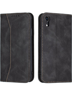 Bodycell PU Leather Book Θήκη Πορτοφόλι Black (iPhone XR)