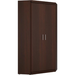 PoliHome Δίφυλλη Ντουλάπα Ρούχων Γωνιακή Lincoln Καφέ 93x93x195cm 161275779